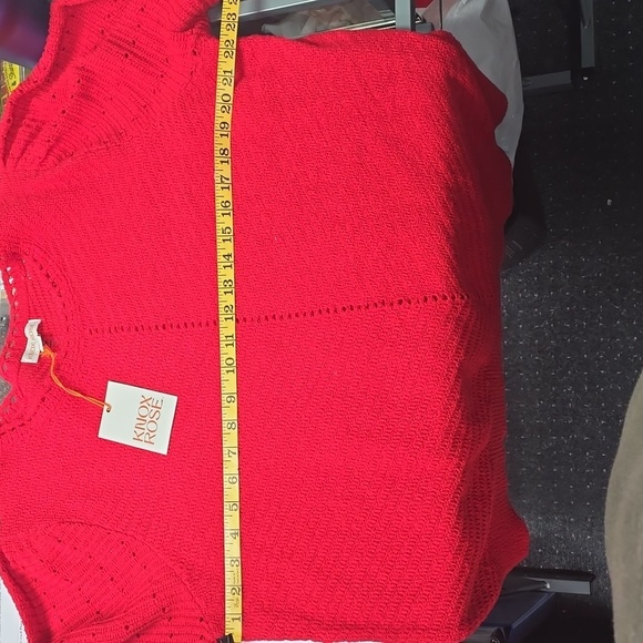 Chic Red Knit Sweater with Puff Sleeves | Knox Rose | 2X - Picture 10 of 12
